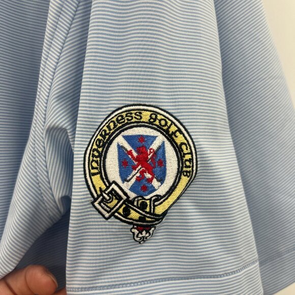 Peter Millar Summer Comfort Inverness Golf Club Lot of 2 Blue Striped Polos XL - Picture 4 of 10